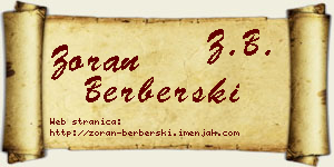 Zoran Berberski vizit kartica